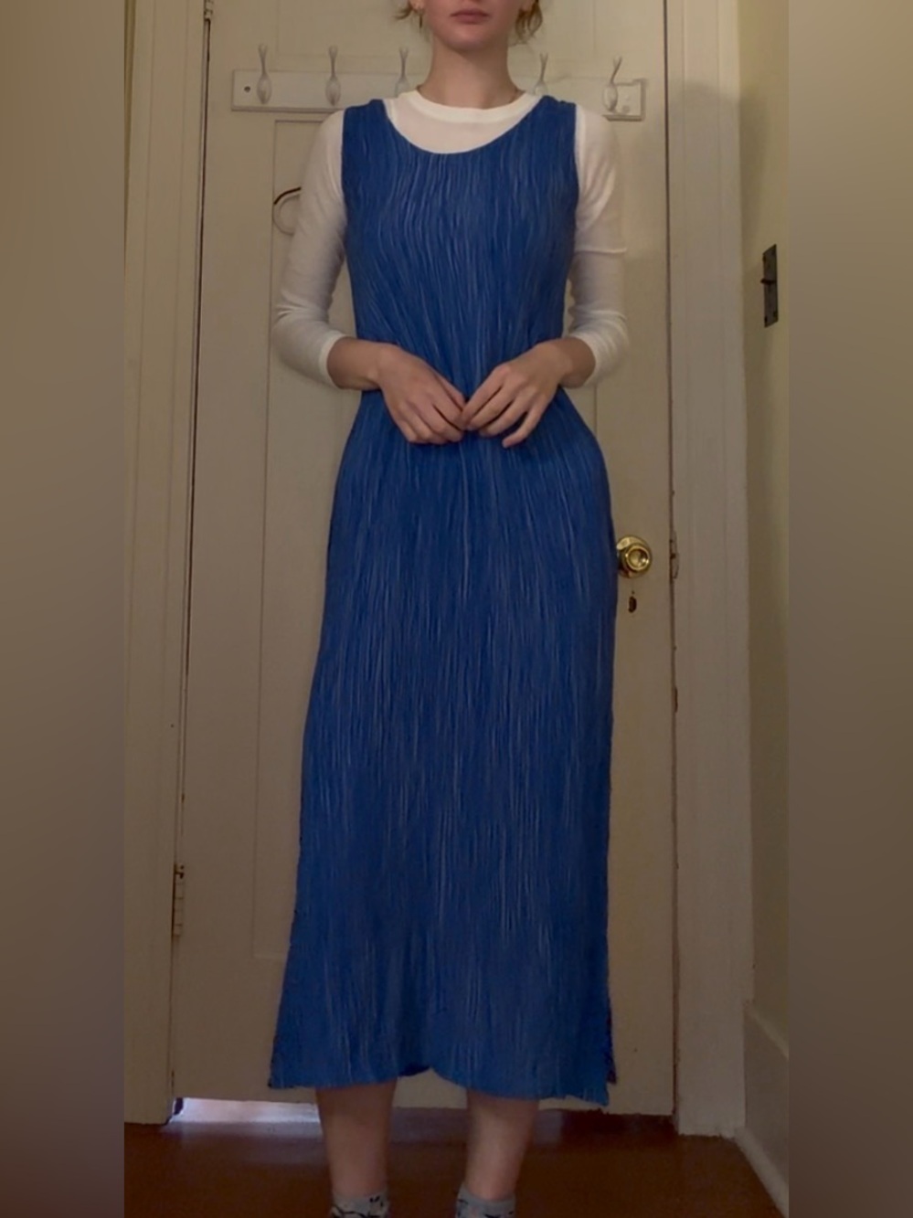 Vintage Sleeveless Maxi Dress in Royal Blue